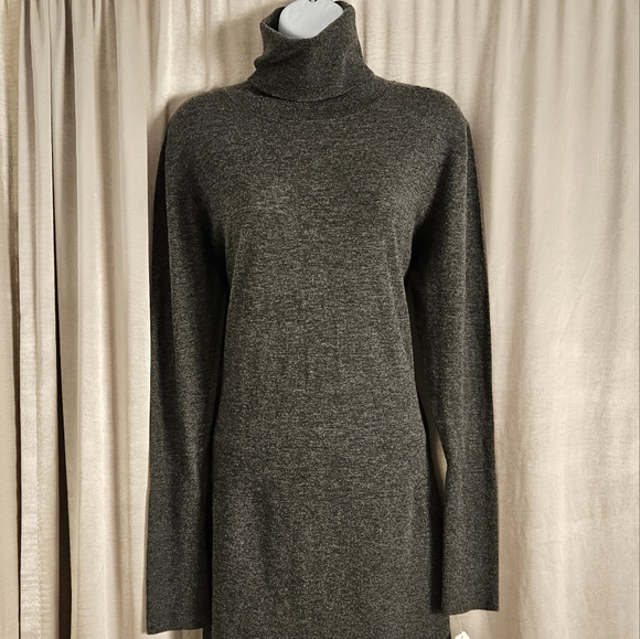 NWT Autumn Cashmere gray turtleneck tunic sweater dress Womens XLarge - Picture 4 of 6